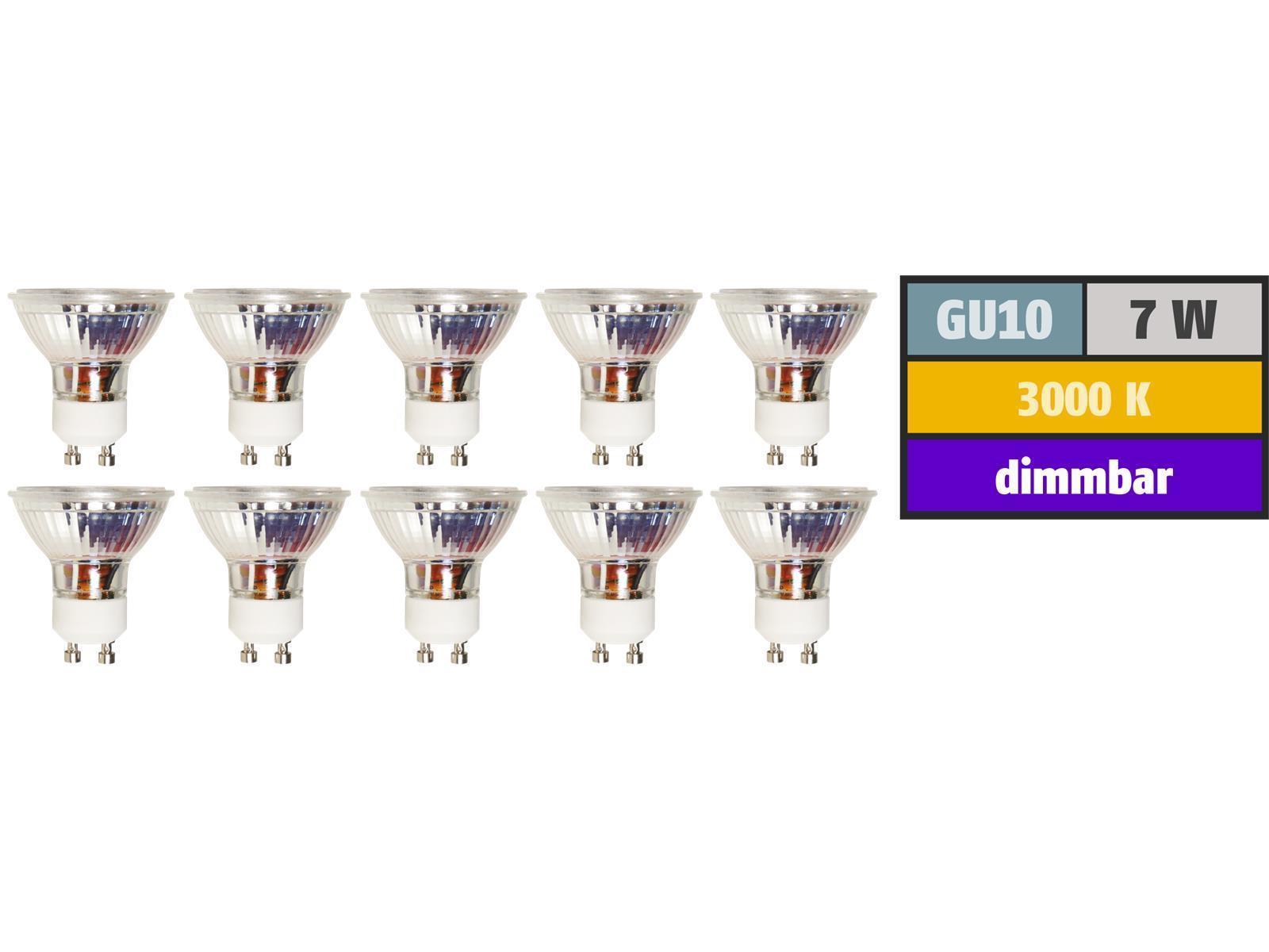 LED-Strahler McShine ''MCOB'' GU10, 7W, 450 lm, warmweiß, dimmbar, 10er-Pack