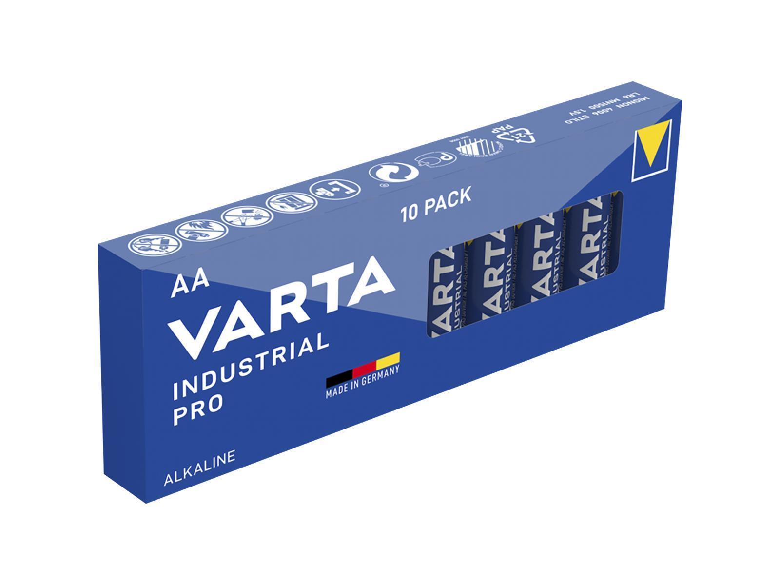 Mignon-Batterie VARTA ''Industrial Pro'' Alkaline, Typ AA, LR06, 1,5V, 10-Pack