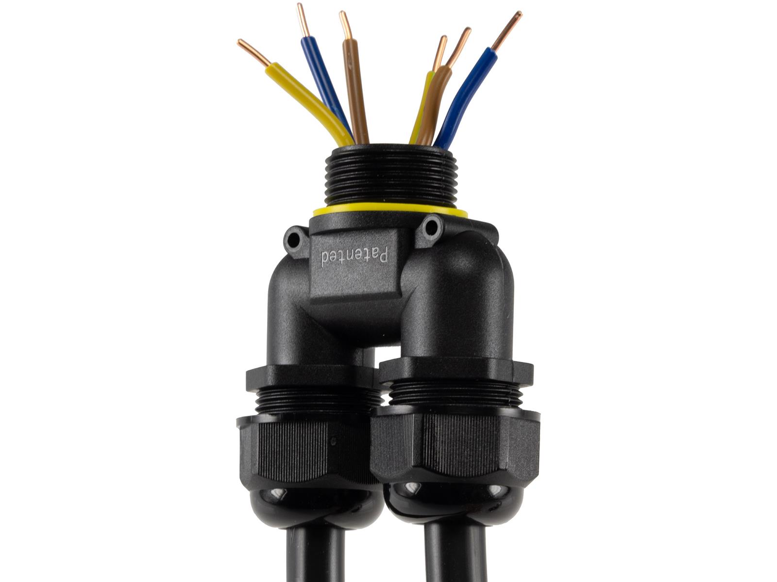 Kabelverbinder Y-Form, IP68, 230V Schraubanschluss, für Kabel Ø 6-11mm