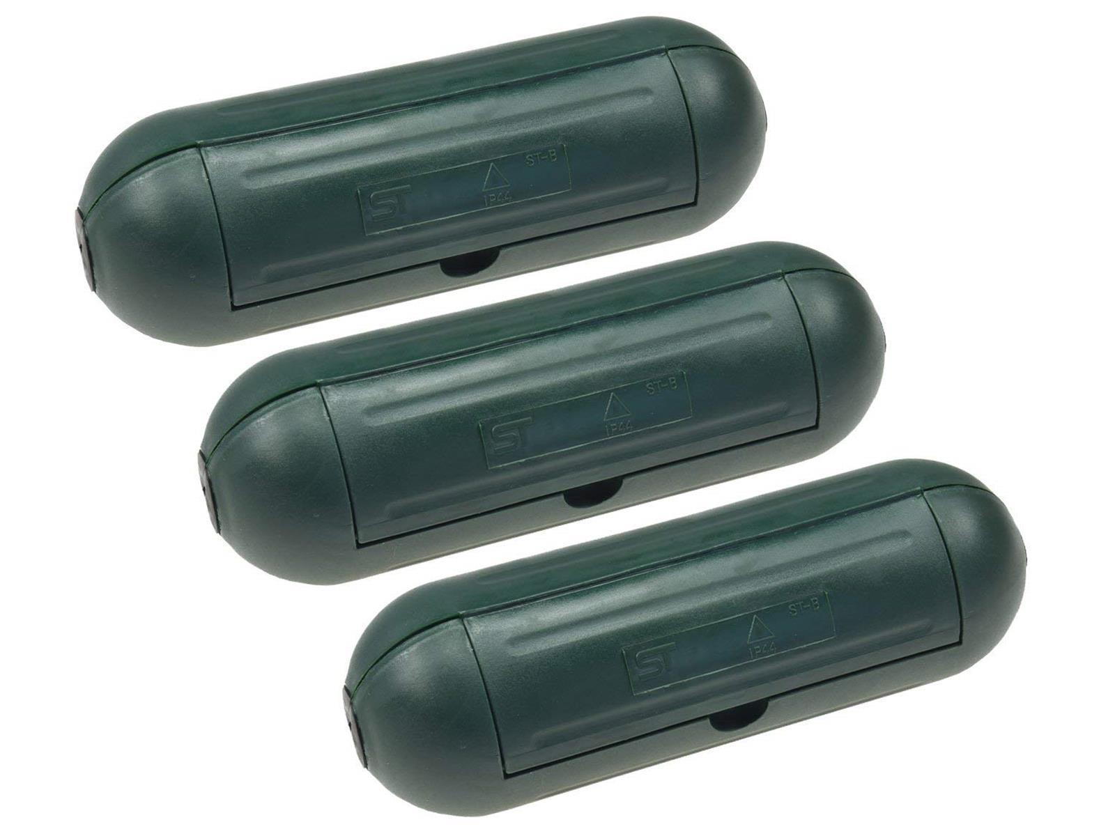 Sicherheits-Schutzbox 3er Set für Kabel, IP44 205 x Ø 68mm, grün