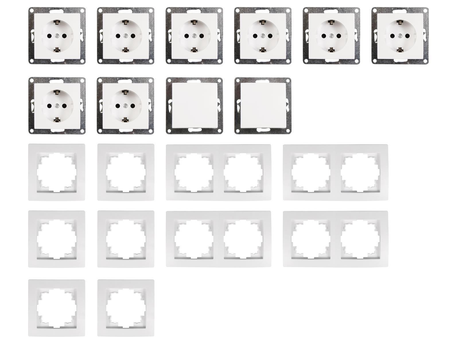 Schalter und Steckdosen Set McPower Flair ''Standard'', 20-teilig, weiß