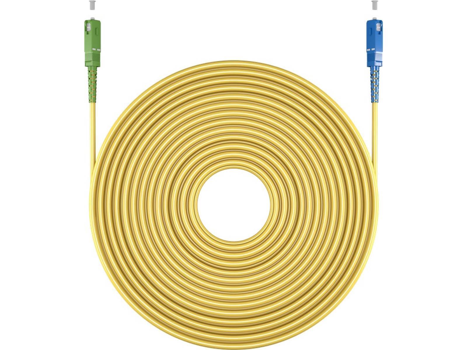 Glasfaserkabel (FTTH), Singlemode (OS2) Yellow, (Simplex), 1 m