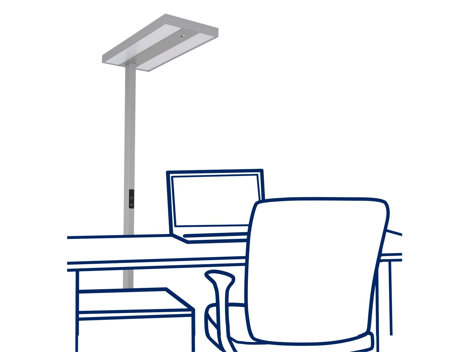 Office-Leuchte ROLF KERN „Smart-Pro“ mit Touch Display, PIR & Tageslicht-Sensor