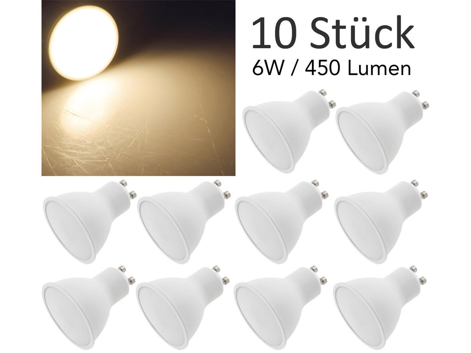 LED Strahler GU10 "H50 Promo1" 10er-Pack3000k, 450lm, 230V/6W, 120°, warmweiß