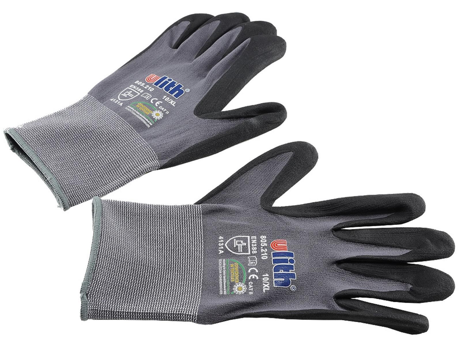 Profi Arbeits-Handschuhe mit Kautschuk-Beschichtung, Ökotex 100, Größe 10