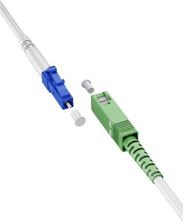 Glasfaserkabel (FTTH), Singlemode (OS2) White, (Simplex), 0,5 m