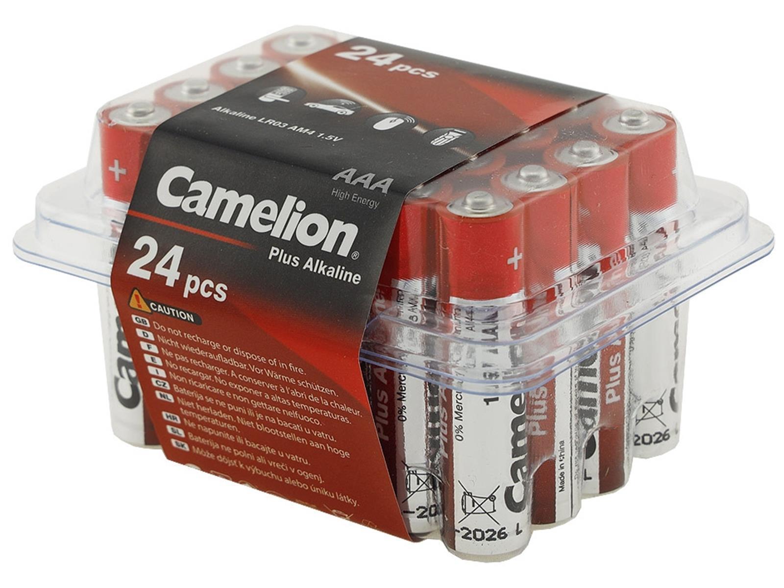 Micro-Batterien CAMELION AlkalinePlusTyp AAA/LR03, 1,5V, 24er Haushaltsbox