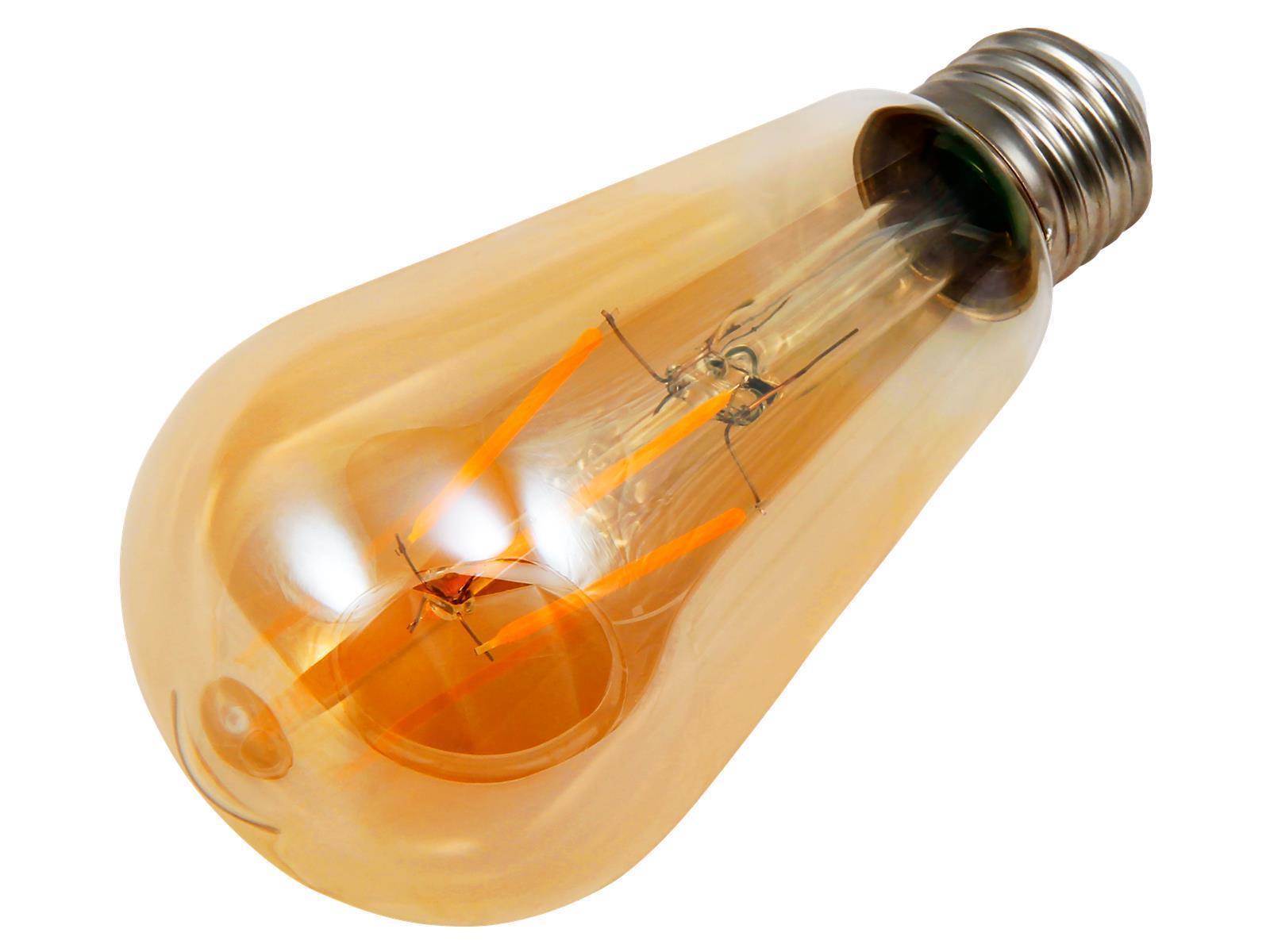 LED Filament Glühlampe McShine ''Retro'' E27, 4W, 400lm, warmweiß, goldenes Glas
