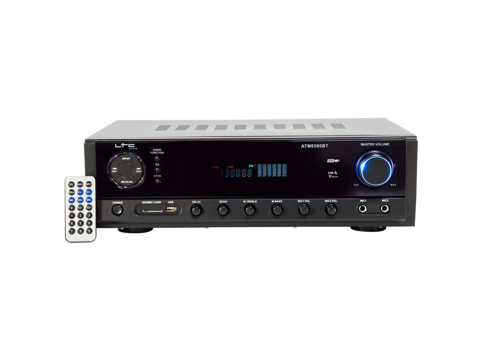 Hi-Fi Stereo Verstärker LTC ''ATM6500BT'' Bluetooth, Karaoke, 2x50W