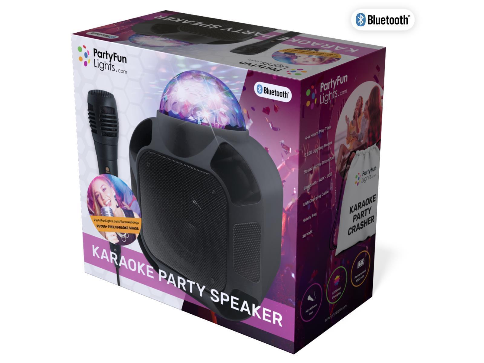 Bluetooth Karaoke- Lautsprecher, mit Mikrofon,12000mAh Akku, Mini USB, AUX