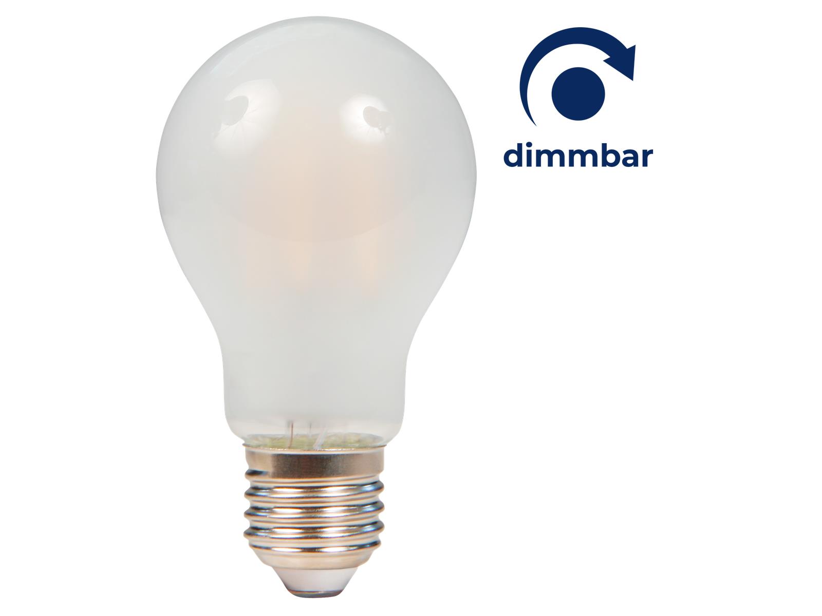 LED Filament Glühlampe McShine ''Filed'', E27, 7W, 820 lm, warmweiß, dimmbar, matt