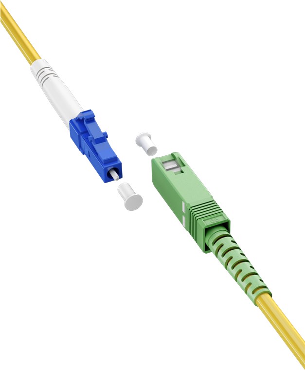 Glasfaserkabel (FTTH), Singlemode (OS2) Yellow, (Simplex), 0,5 m