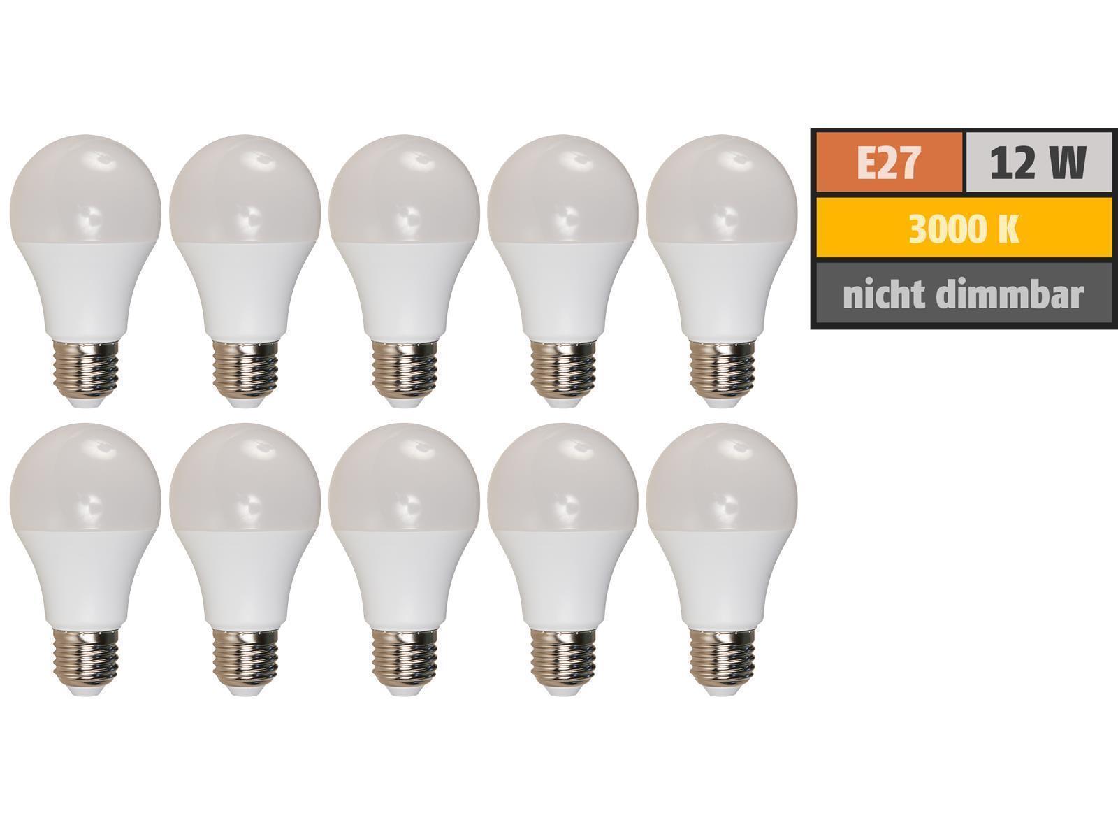 LED-Glühlampe McShine ''Brill95'' E27, 12W, 1.000lm, warmweiß, Ra >95, 10er-Pack