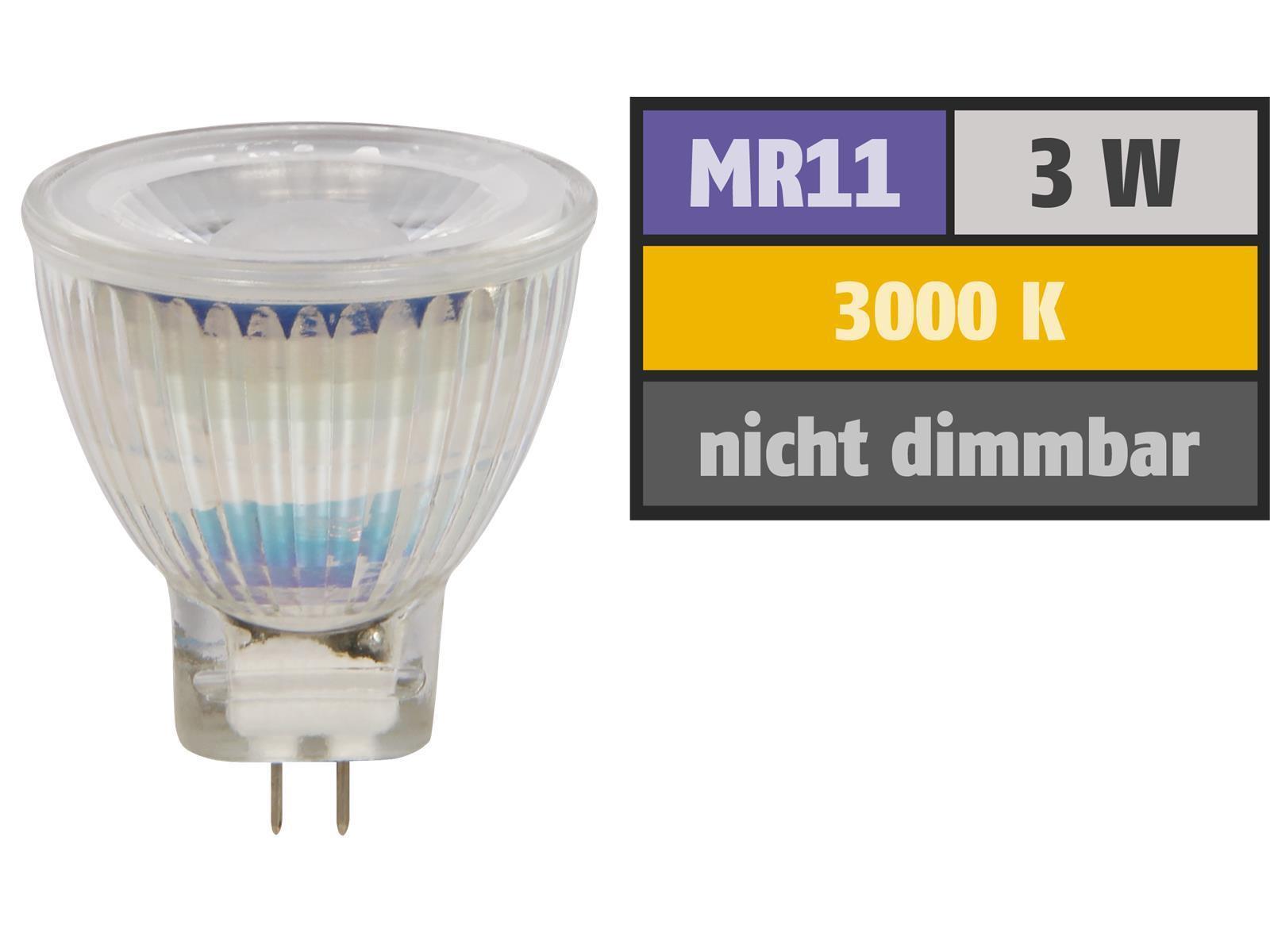 LED-Strahler McShine ''MCOB'' MR11 / G4, 3W, 250 lm, warmweiß