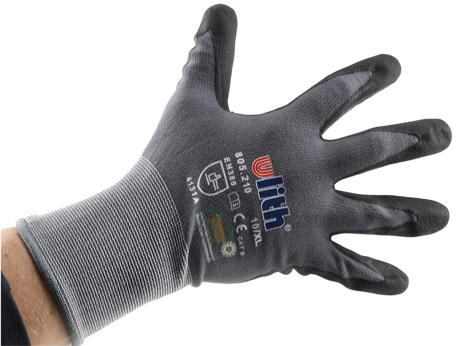 Profi Arbeits-Handschuhe mit Kautschuk-Beschichtung, Ökotex 100, Größe 10
