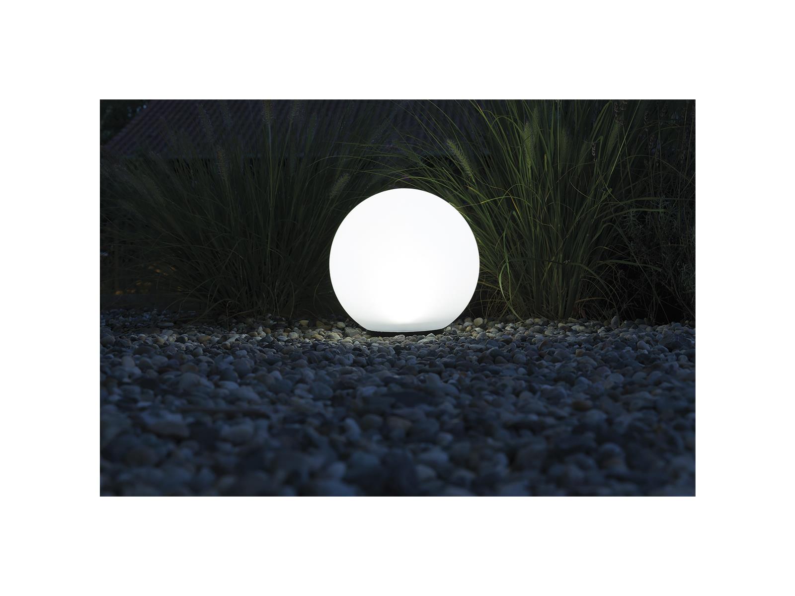 LED Solar-Kugel ''Boule'', IP44, 4.000K, Ø20cm, Tag-/ Nachtsensor, weiß