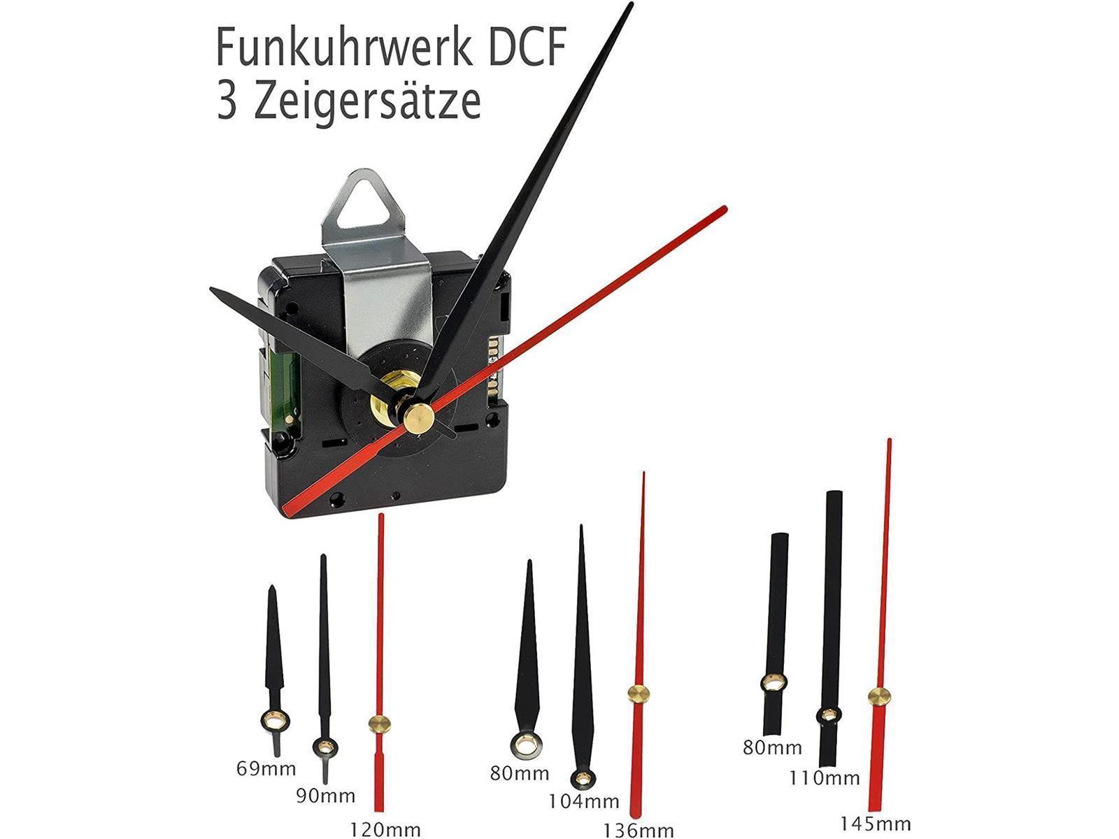 Funkuhrwerk DCF mit 3 Zeigersätzenaus Kunststoff