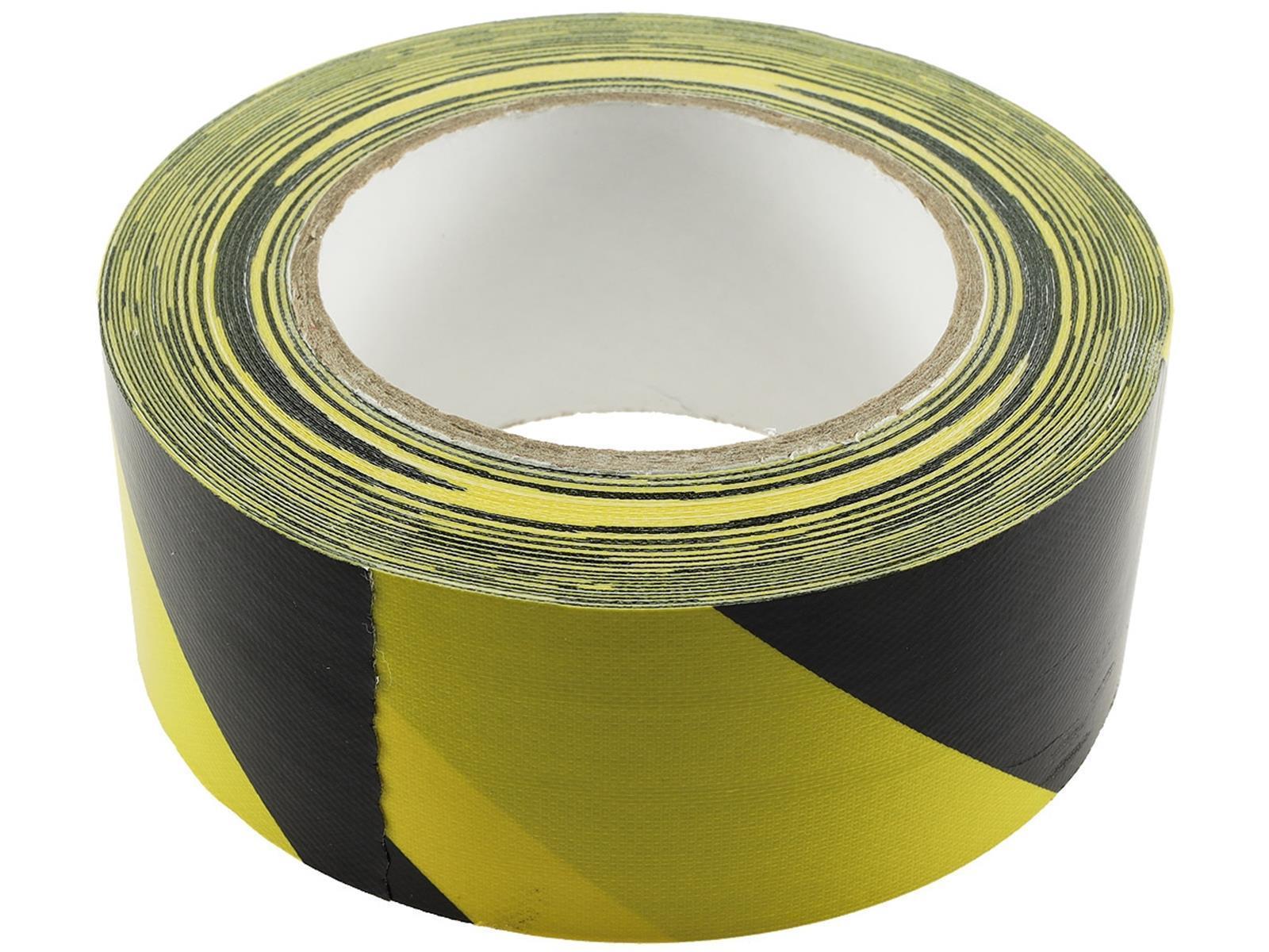 Profi Gewebe-Klebeband schwarz / gelbIndustrie-Markierungsband, 50mm x 25m