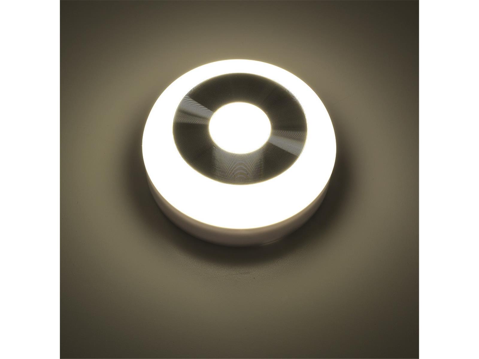 LED Leuchte mit PIR BewegungsmelderØxH 70x25mm, 3x AAA, warmweiß
