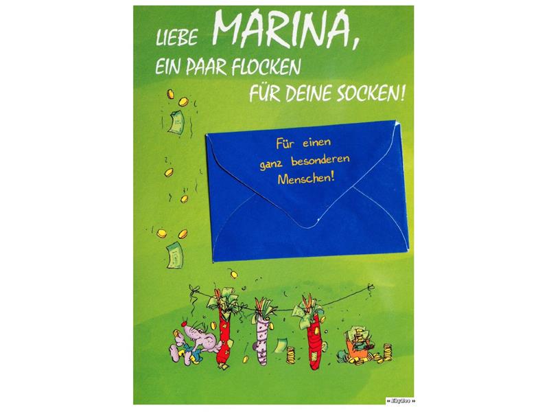Namenskarte Marina - Albatros Geburtstagskarte