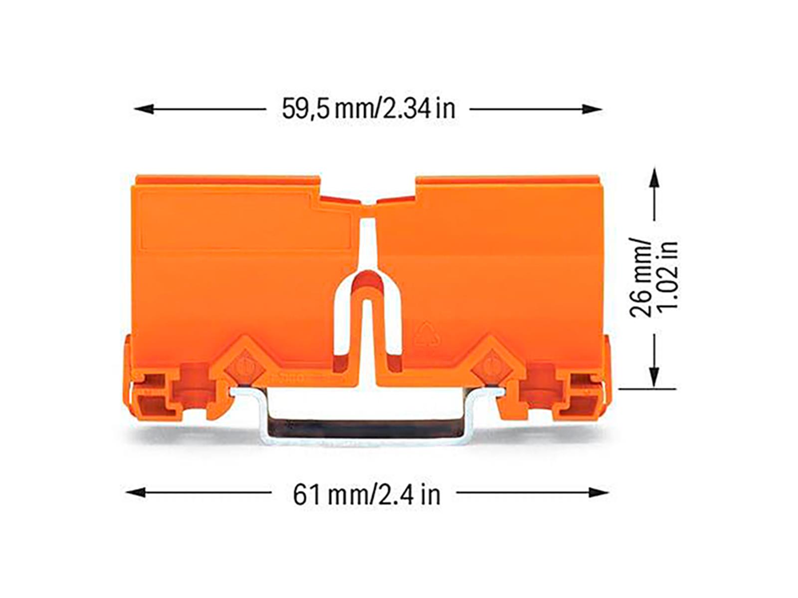 Befestigungsadapter WAGO, Serie 773 - 2,5mm² / 4mm² / 6mm², orange