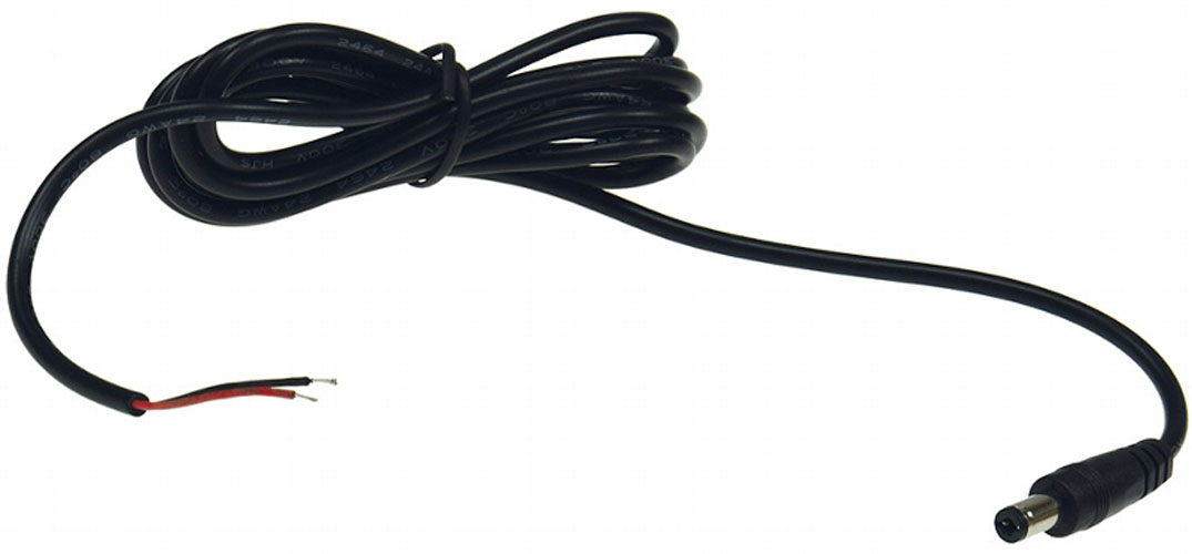 Anschlusskabel für LED-Stripes IP20 2m lang, 5,5/2,1mm Stecker > 2x blank