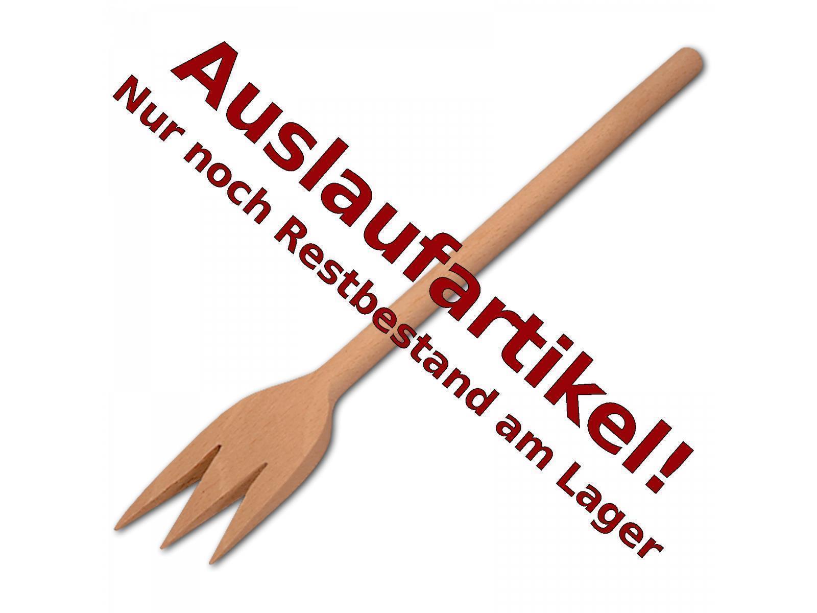 Gabel, 3 spitze Zinken, runder Stiel aus Holz 29,5 cm