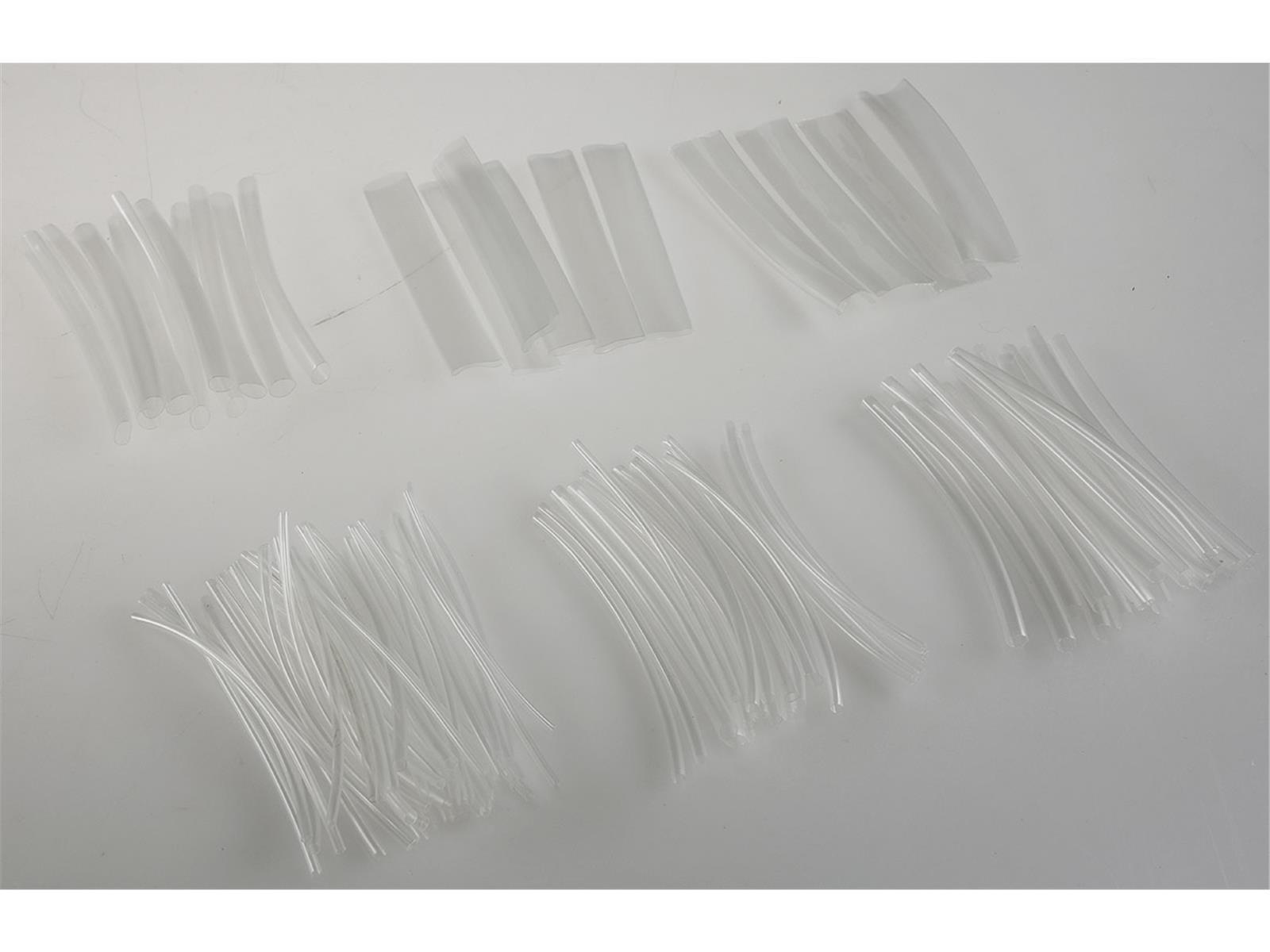 Schrumpfschlauch-Sortiment, 100-teiligin Sortimentstüte, transparent
