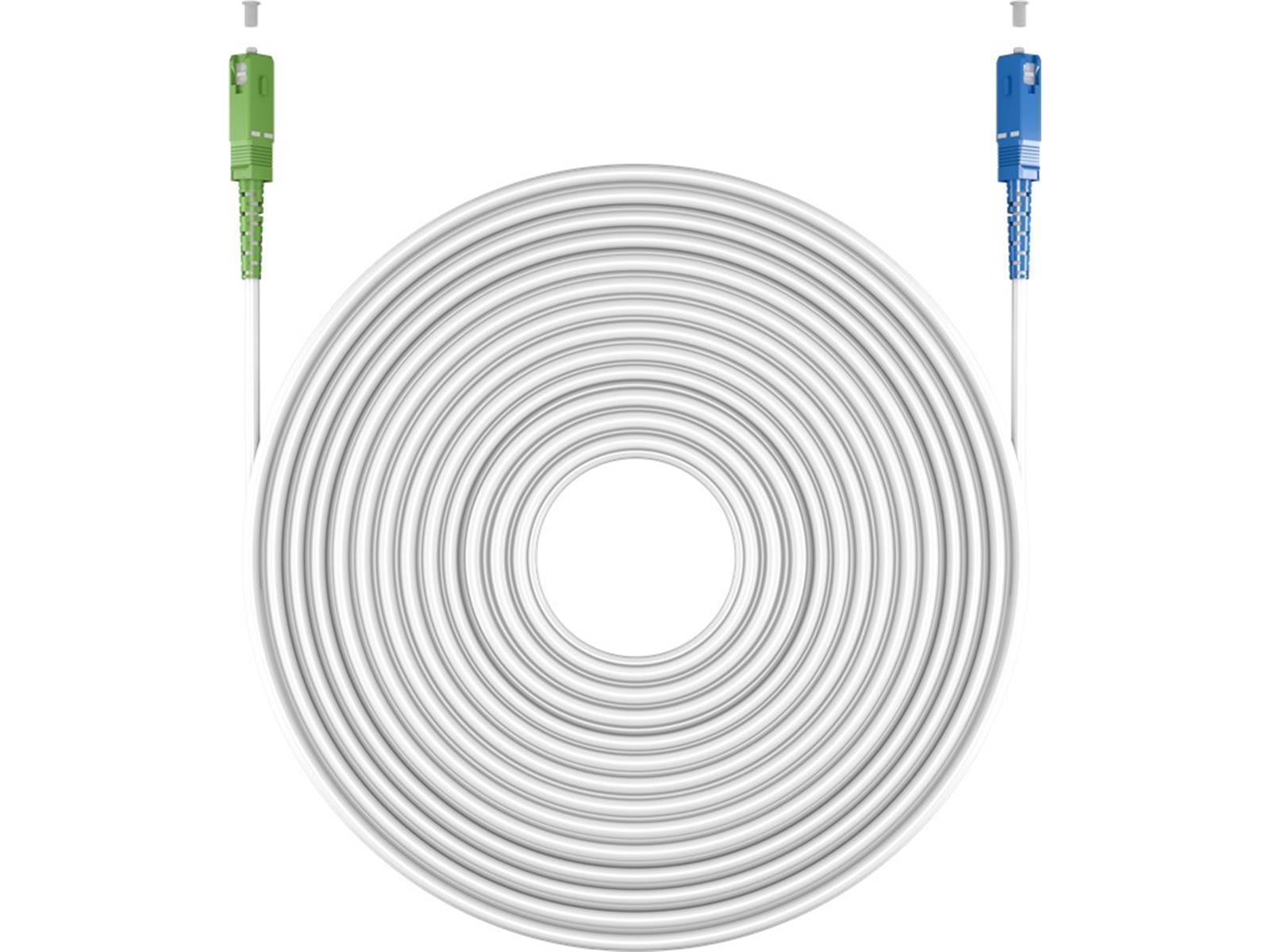Glasfaserkabel (FTTH), Singlemode (OS2) White, (Simplex), 25 m