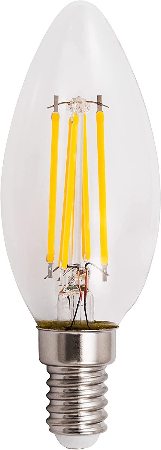 LED Filament Kerzenlampe McShine ''Filed'' E14, 6W, 600lm, warmweiß, dimmbar