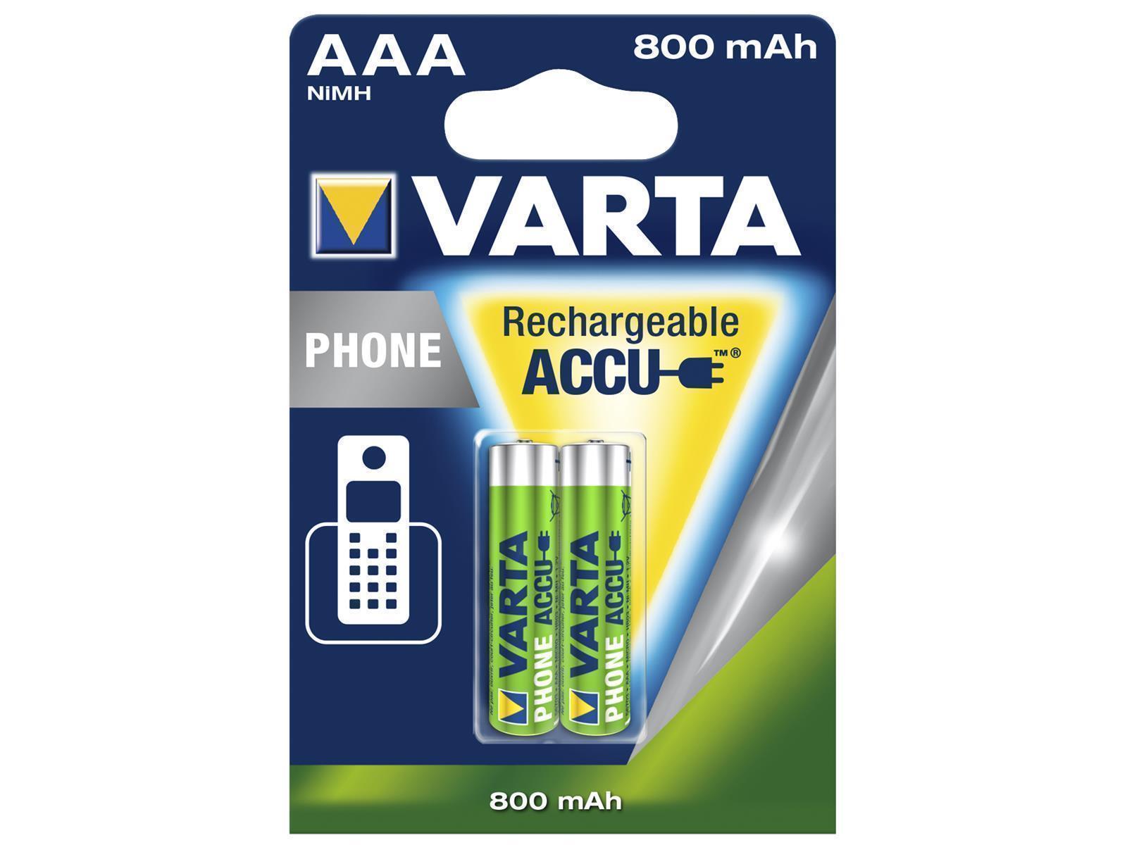 Micro-Akku VARTA ''Phone Power'', Ni-MH, 800mA, Typ AAA, 2er-Blister