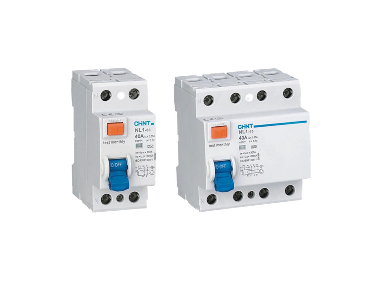 FI-Schalter CHINT ''NL1 63'', 4-polig, 40A