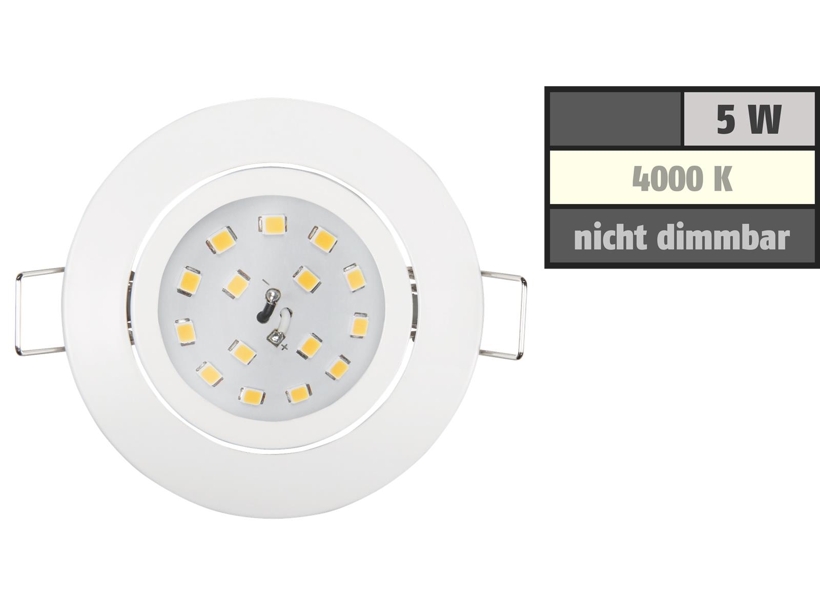 LED Einbauleuchte McShine ''Slim'' 82x28mm, 5W, 400lm, 4000K, weiß