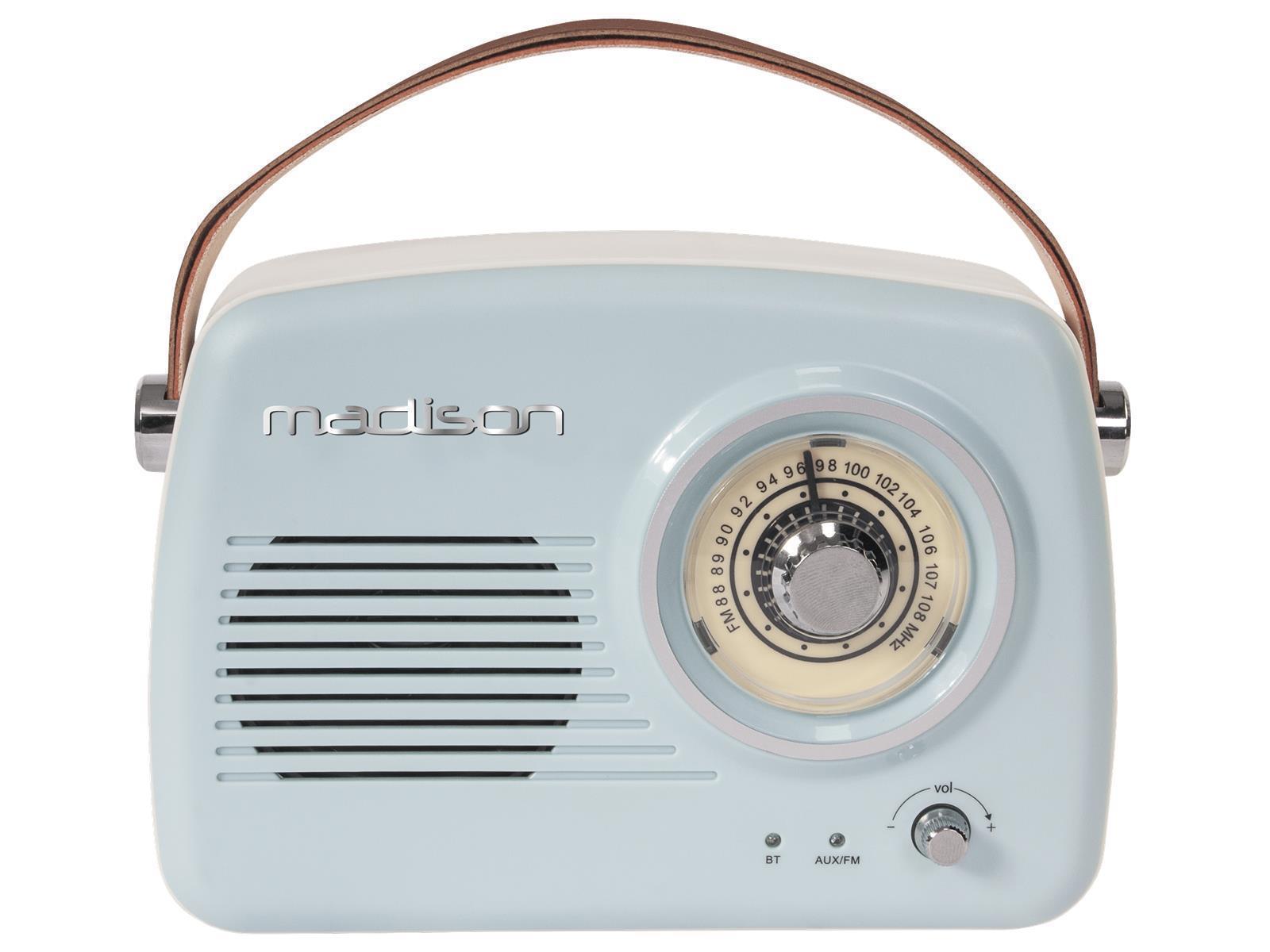 tragbares Nostalgie Radio MADISON ''FREESOUND-VR30'' Bluetooth, FM-Radio, Akku