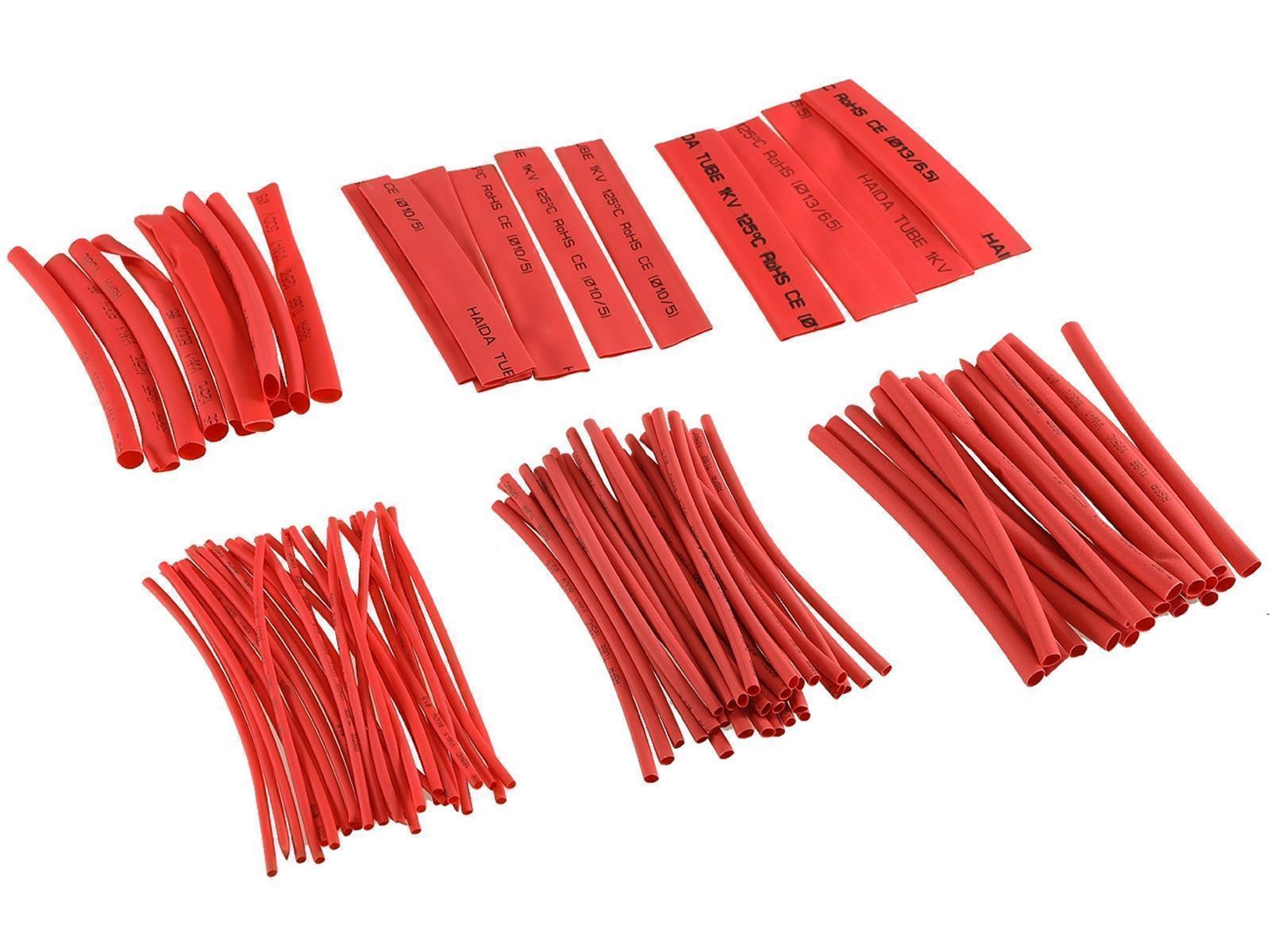 Schrumpfschlauch-Sortiment, 100-teiligin Sortimentstüte, rot