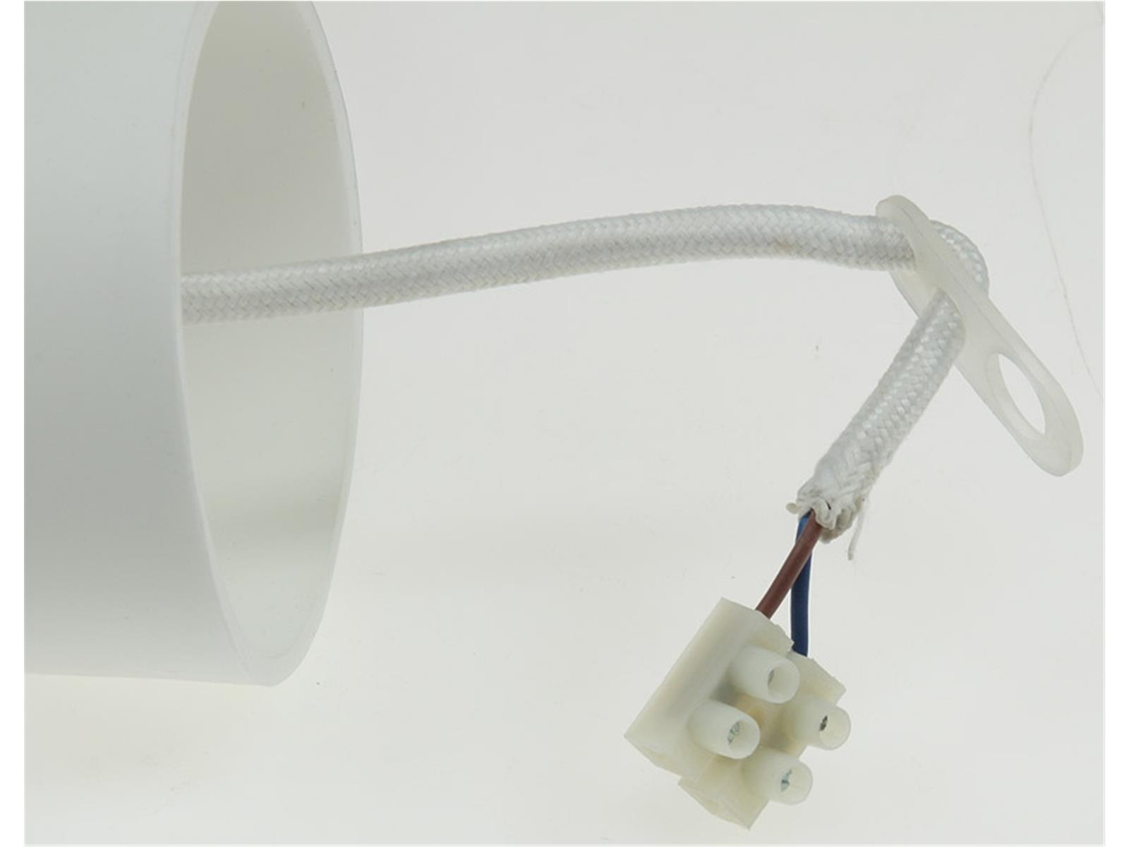 E27  Lampenaufhängung "Silikon" weiß230V, E27 Fassung, 80cm Textilkabel