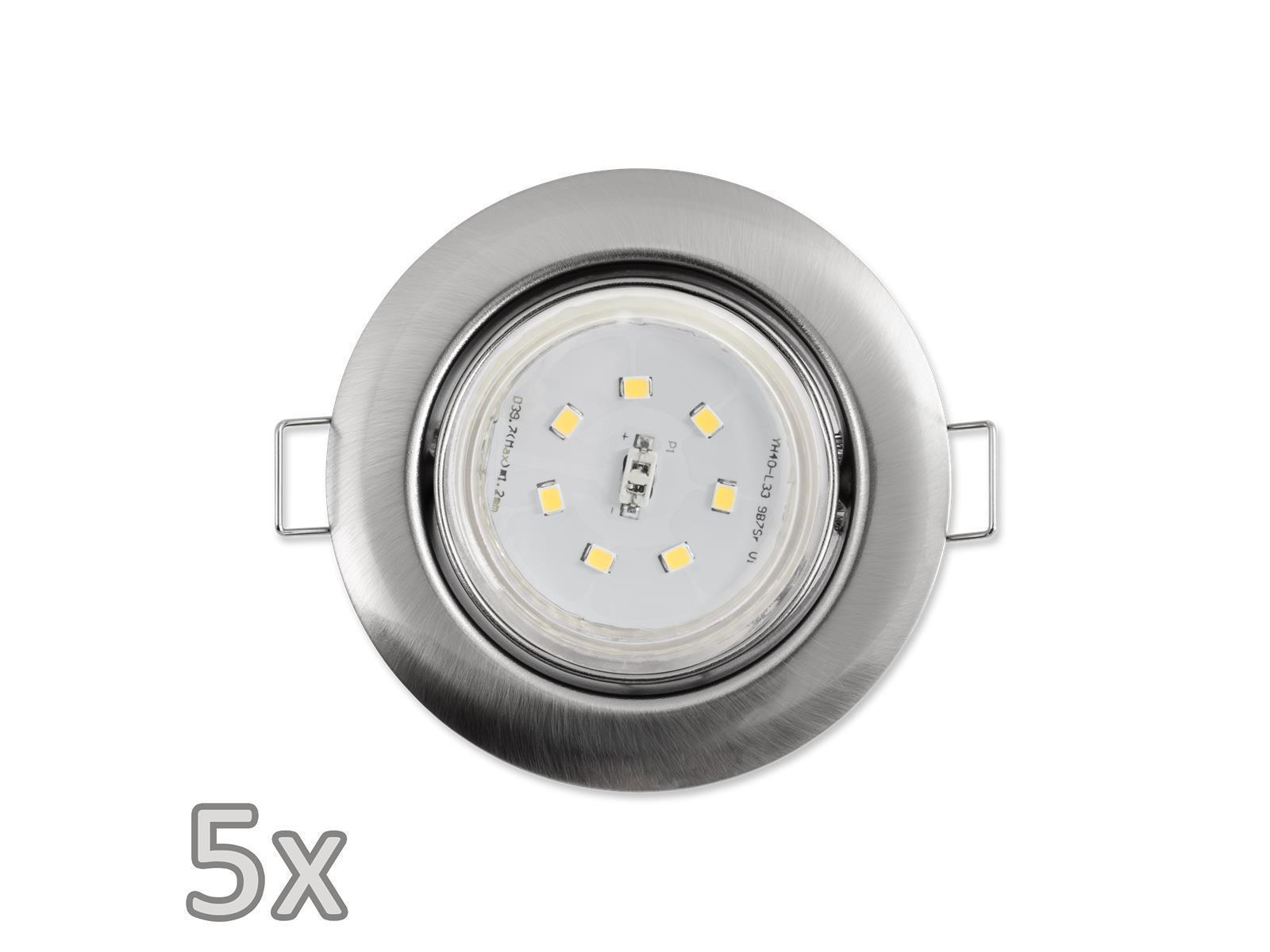Einbauleuchten-Set McShine, 5xRahmen, 5xLED-Strahler,  GU10, 3W, 300 lm