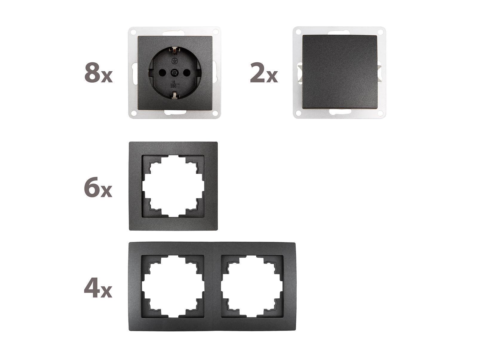 Schalter und Steckdosen Set McPower Flair ''Standard'' 20-teilig, anthrazit