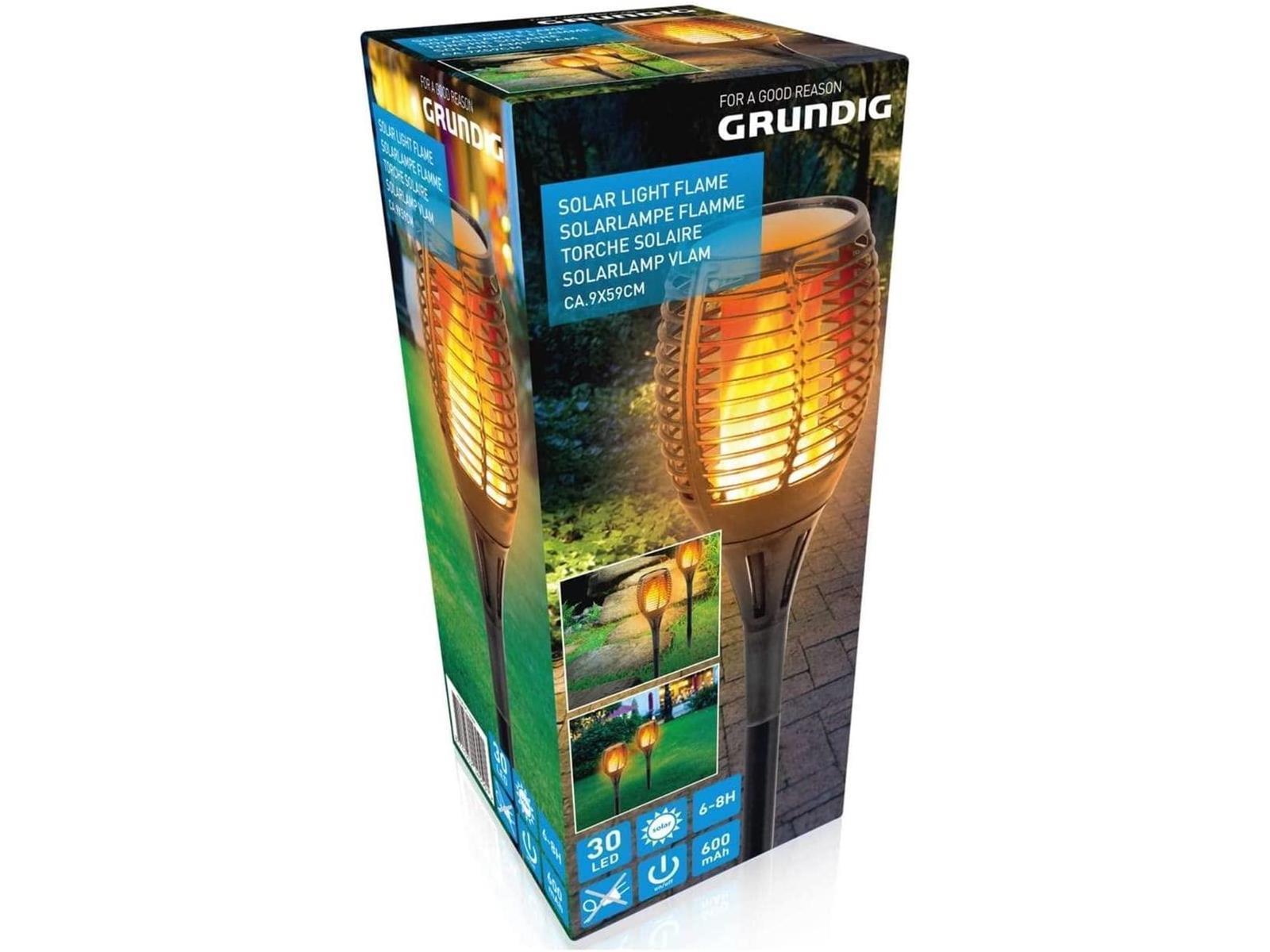 LED Solar-Gartenleuchten Grundig, Flamme, 30LEDs, ØxH 9cm x 59cm