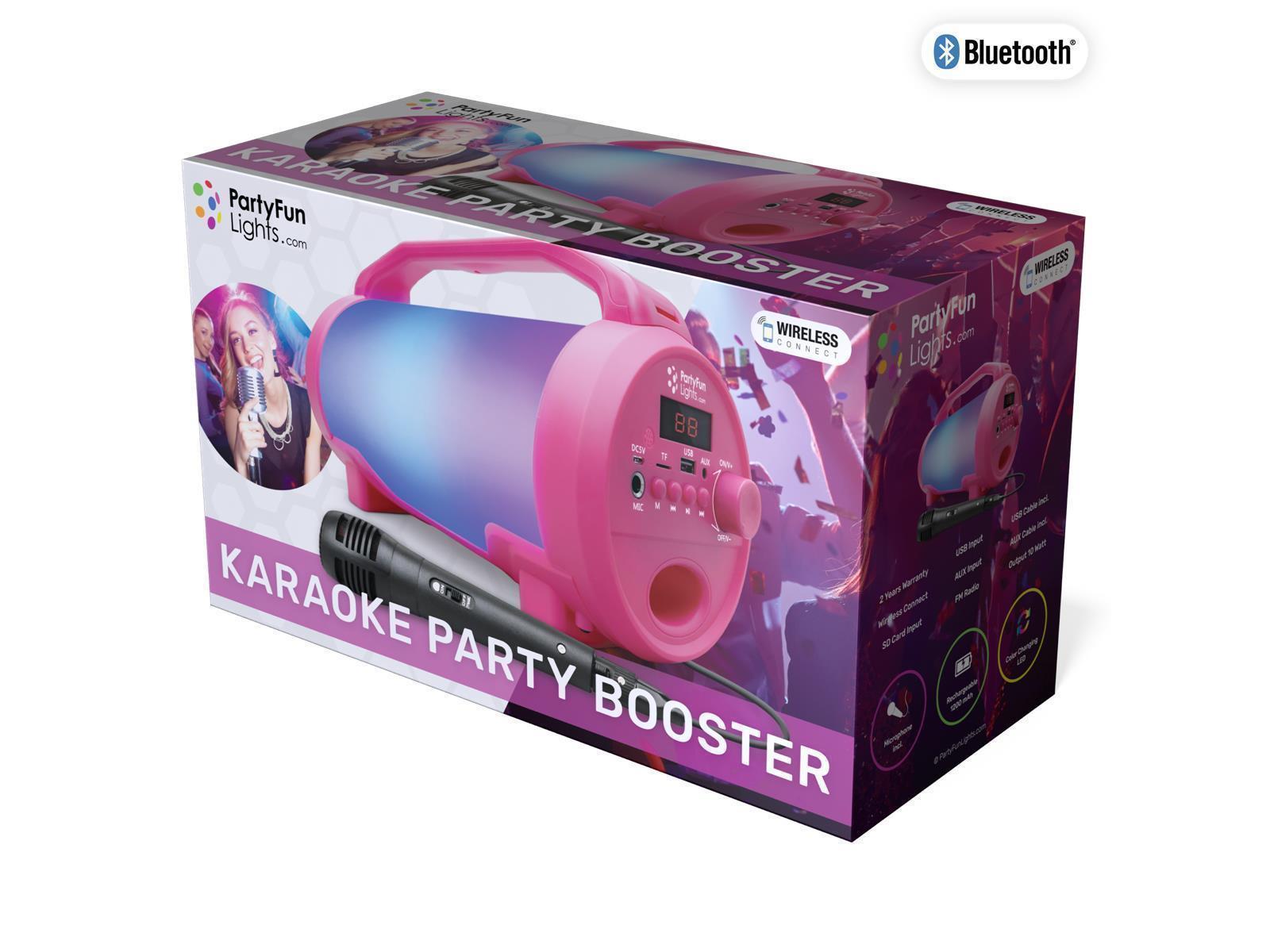 Bluetooth Lautsprecher, mit Mikrofon,12000mAh, Mini USB, AUX, Tragegriff, Pink