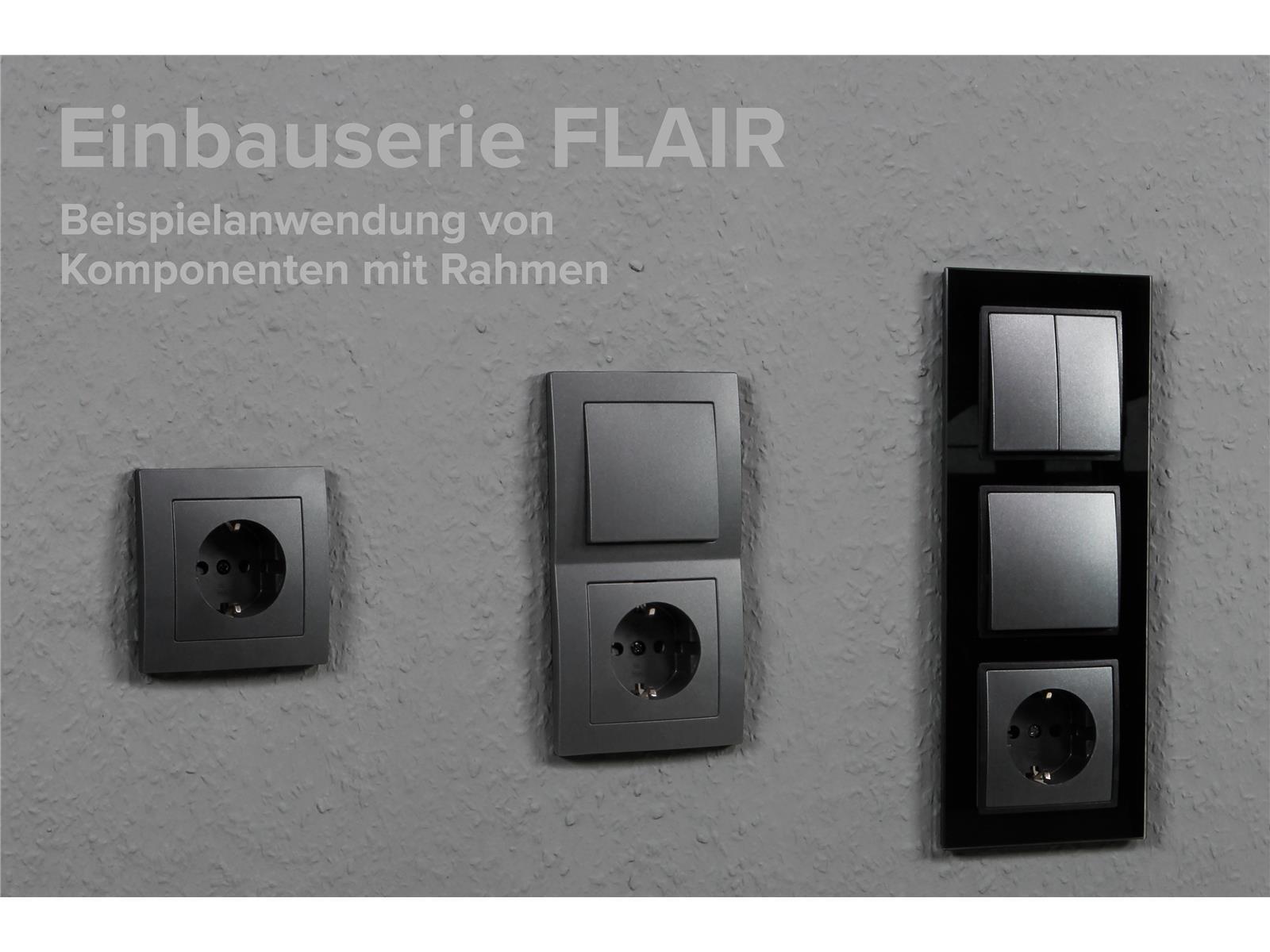 Wechselschalter McPower ''Flair'', 250V~/10A, UP, anthrazit, inkl. Glasrahmen