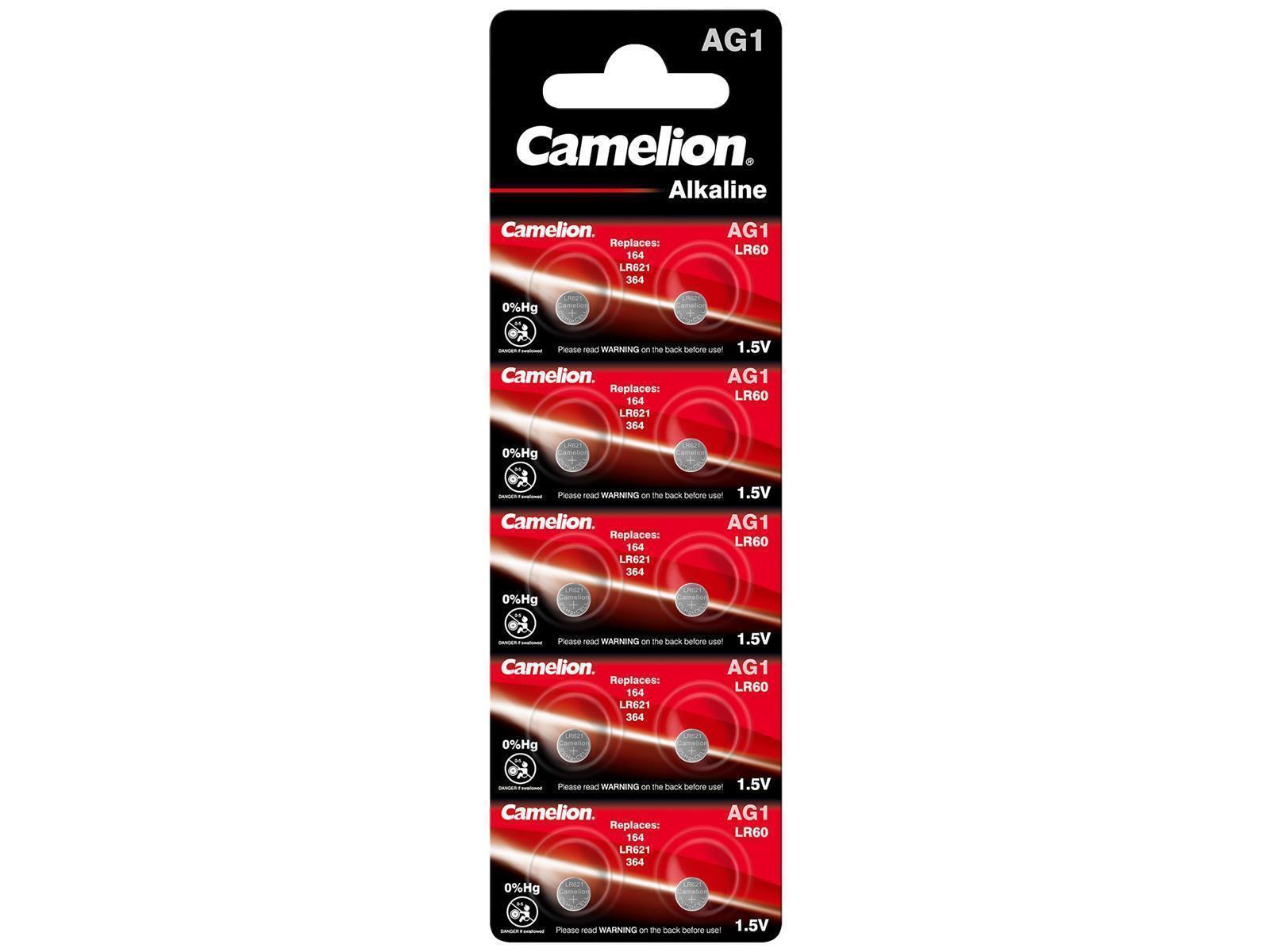 Knopfzelle CAMELION, AG1, 1,5V, Alkaline, 10er-Blister