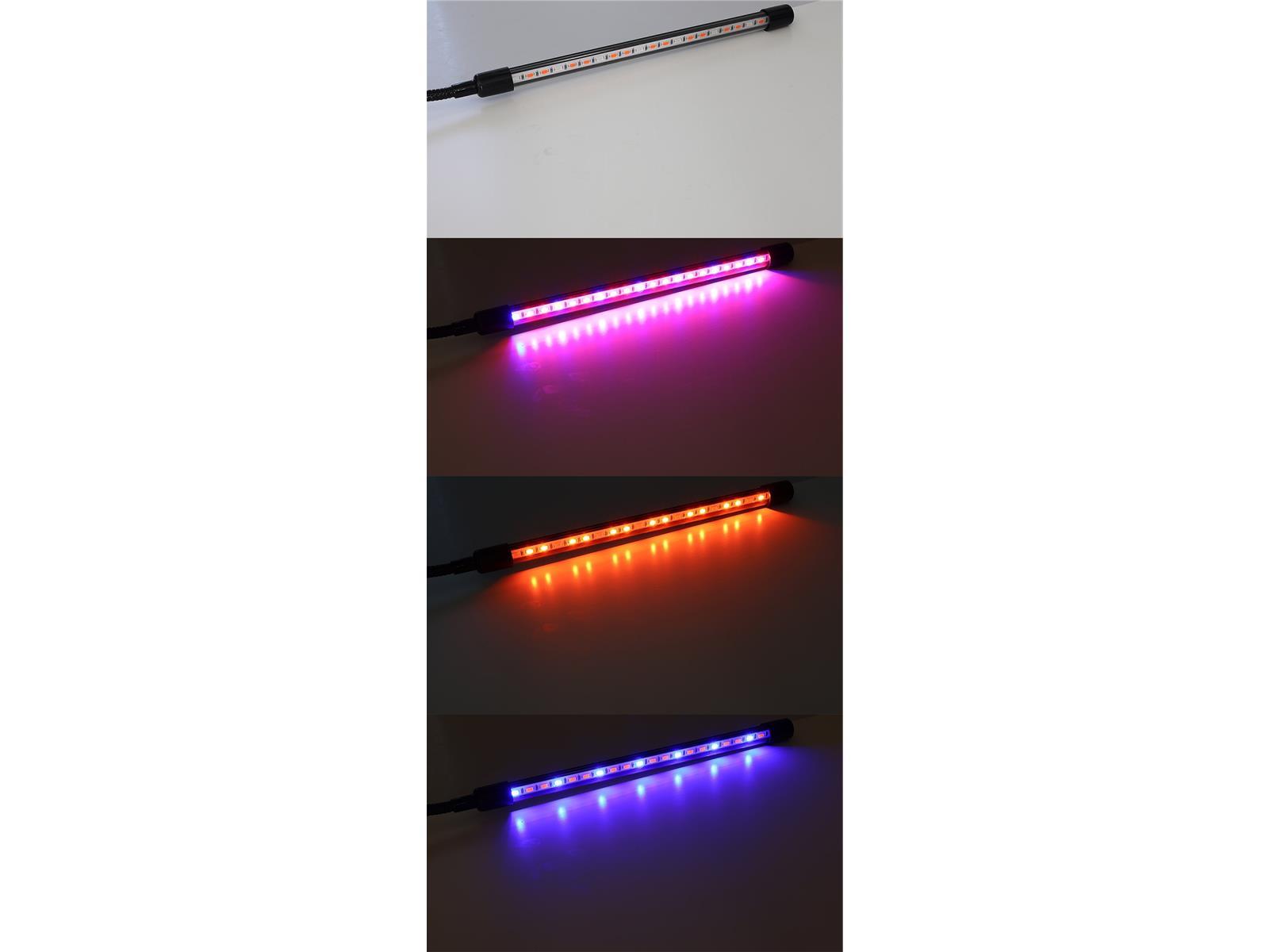 LED Pflanzenlampe "CT-PFL" Rot+Blau4-fach, Klemmhalter, Kabel-Fernbedienung