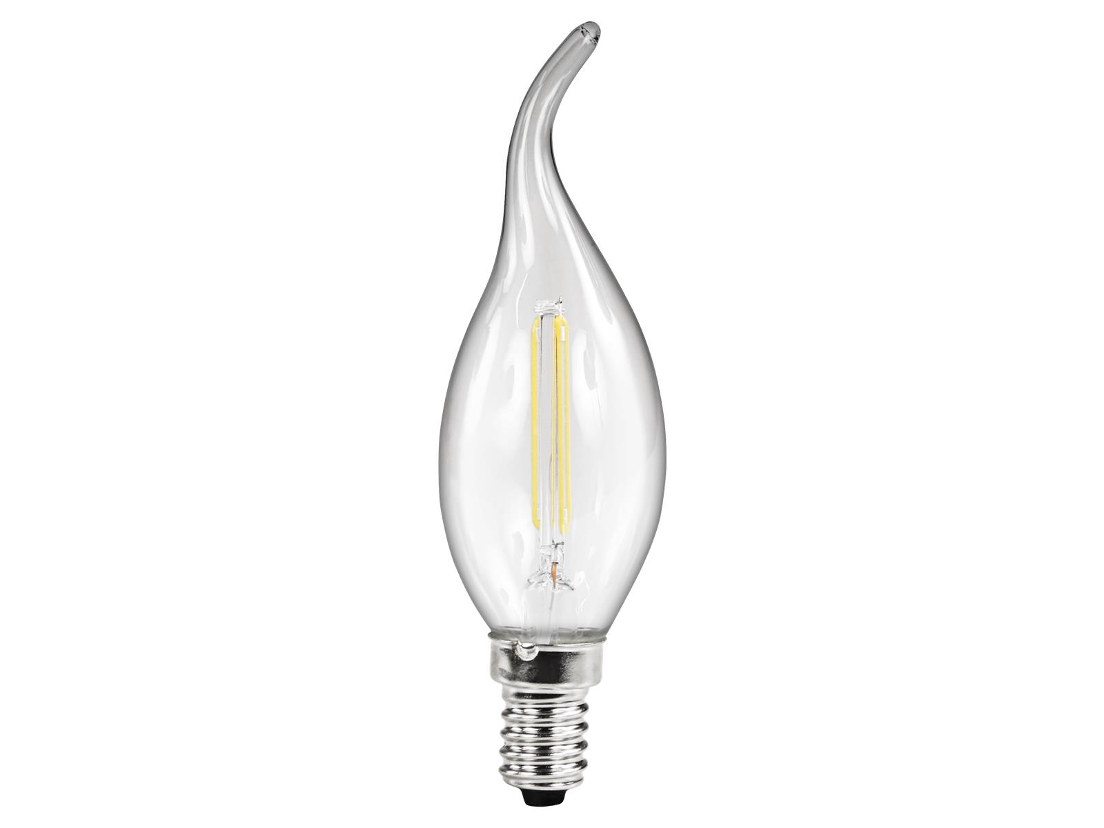 LED Filament Kerzenlampe Windstoß McShine, E14, 4W, 490lm, warmweiß, klar