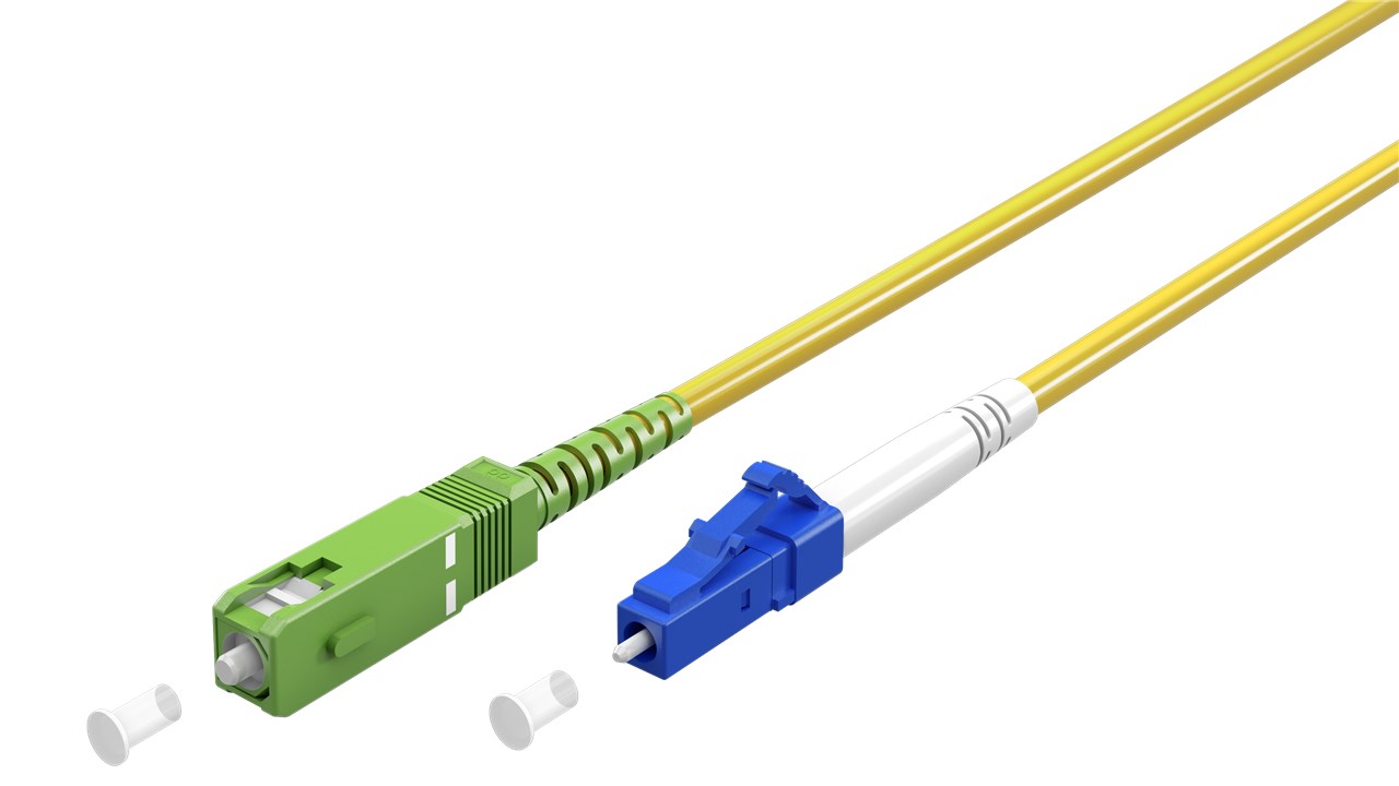 Glasfaserkabel (FTTH), Singlemode (OS2) Yellow, (Simplex), 0,5 m