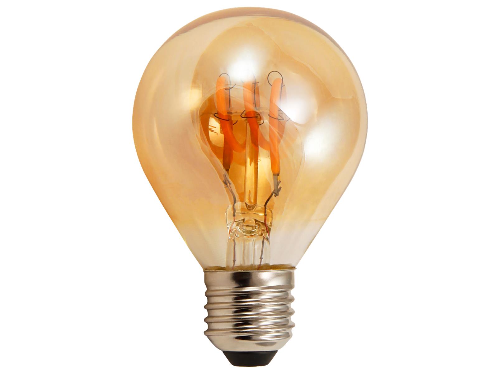 LED Filament Tropfenlampe McShine ''Retro'' E27, 2W, 150lm, warmweiß,goldenes Glas