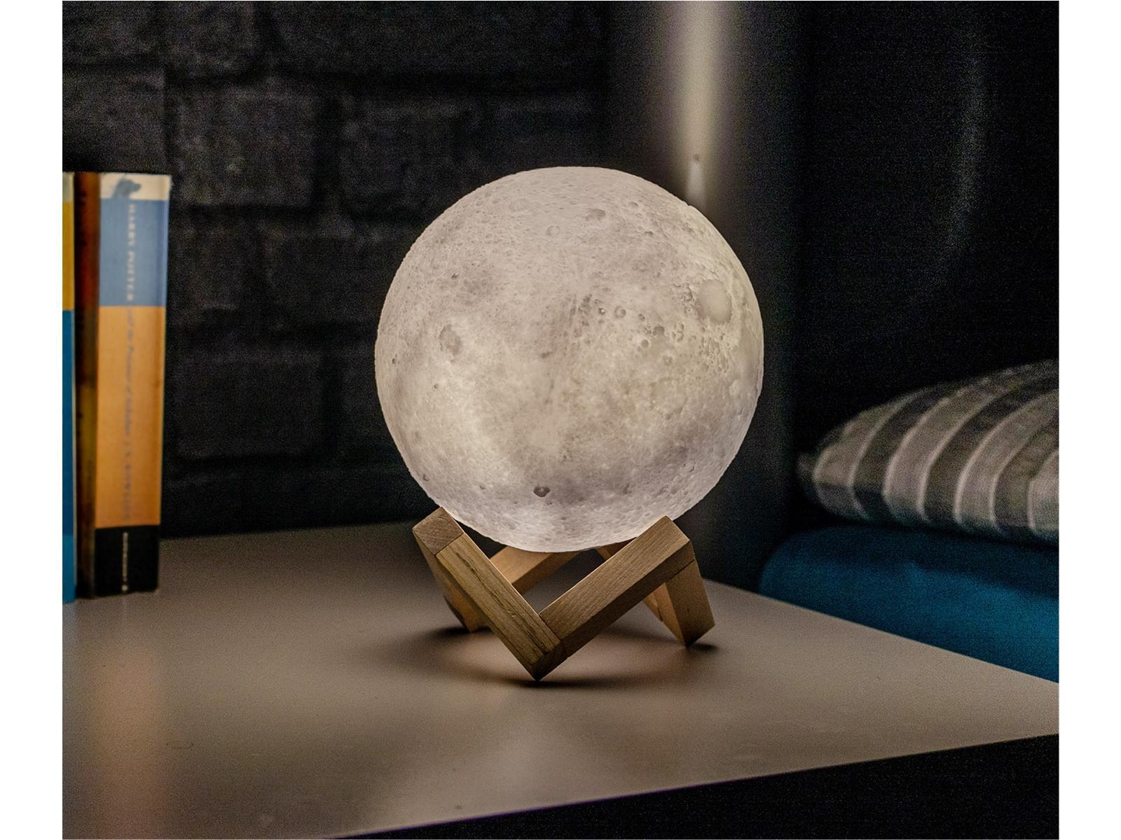 Dekoleuchte "3D Mond" 15cm Ø integr. Li-Akku
