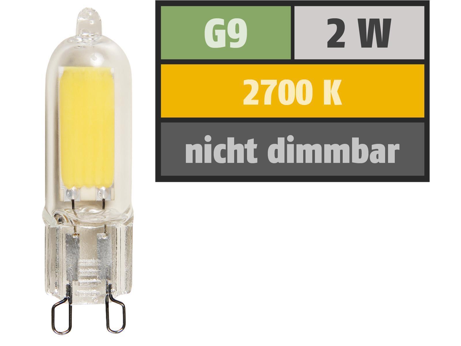 LED-Stiftsockellampe McShine, G9, 2W, 220lm, warmweiß
