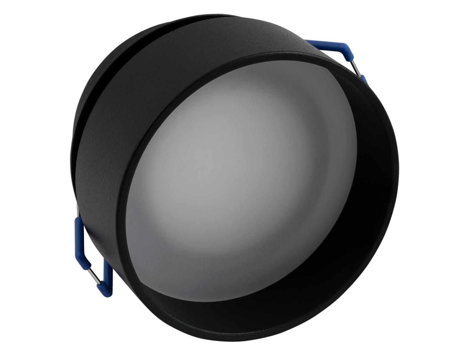 Einbaurahmen McShine ''DL-21'' rund, mit Frontglas, schwarz