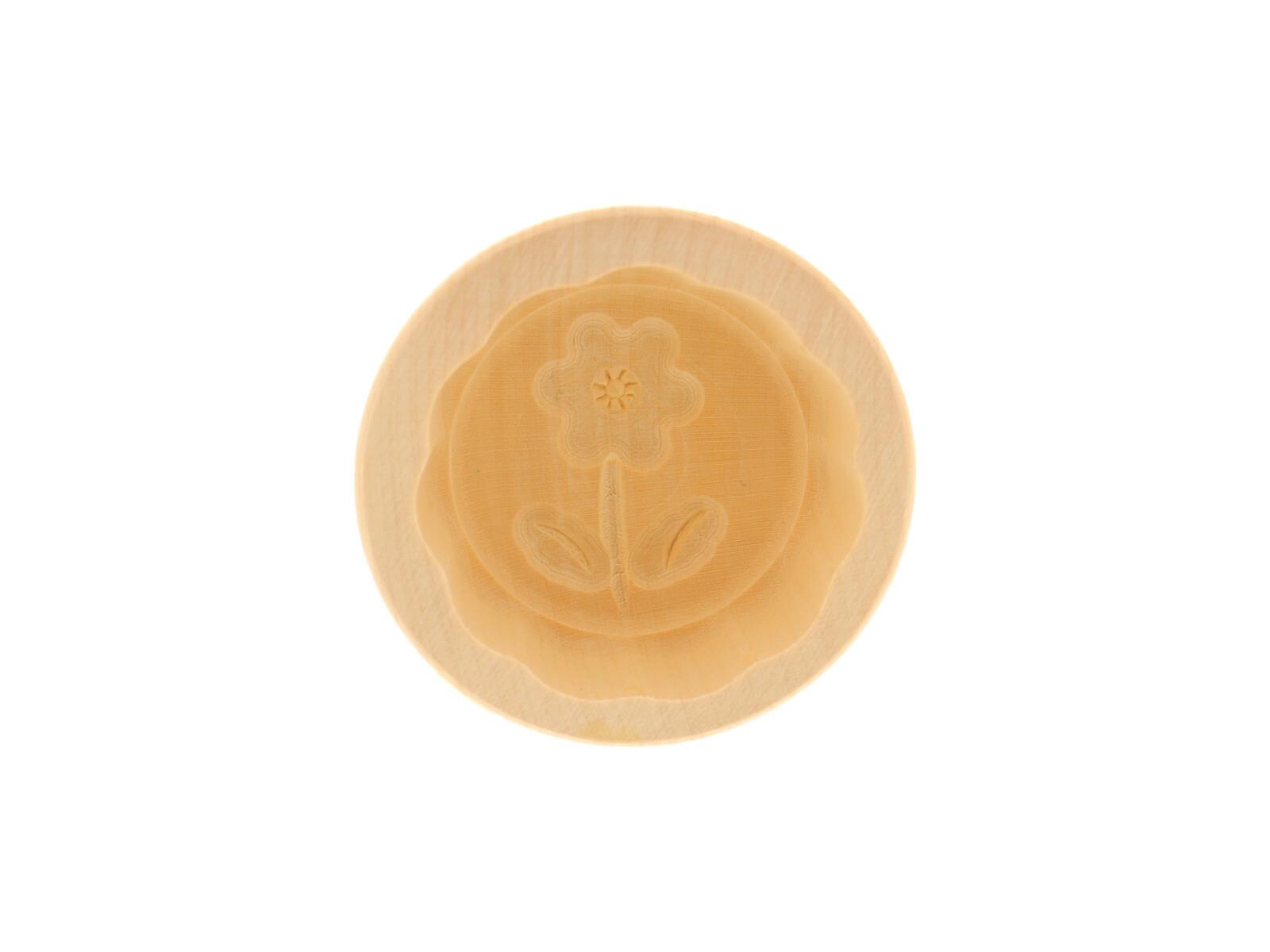 Butterform, rund, 30 Gramm, Blume B aus Holz 7 cm